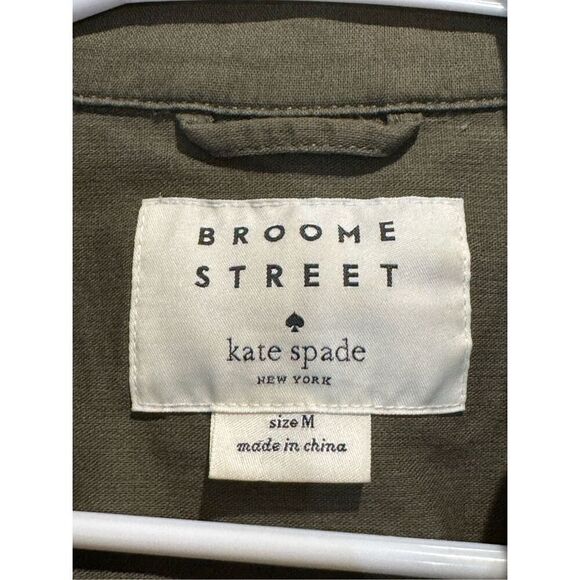 Kate Spade Broome Street Ruffle Trim & Velvet Bow Back Military Button Up Jacket - Picture 4 of 16